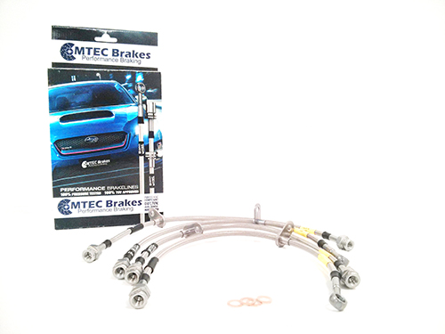 Volvo S60R 455198 / V70R 490016 >2005 Zinc Plated MTEC Performance Brake Hoses VOL4P-5110
