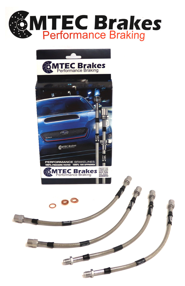 Ford Focus ST 2005-on Zinc Plated MTEC Performance Brake Hoses FORD4P-4254