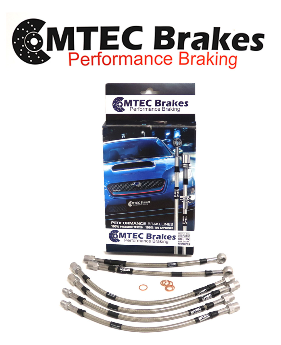 Ford Focus (Rear Disc) Exc.RS 98 - 9/00 Zinc Plated MTEC Performance Brake Hoses FORD6P-4236