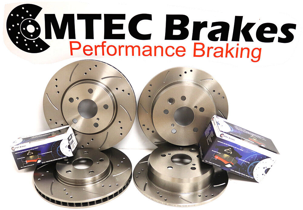 Ford Focus ST225 2.5 Front Rear Drilled Grooved Brake Discs Plus MTEC Pads